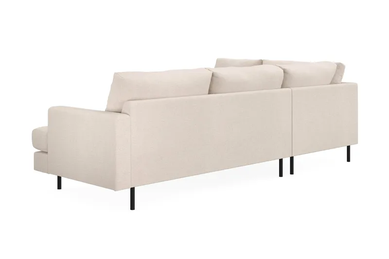 Menard Compact 4-sits Vänstervänd L-formad Schäslongsoffa i Tyg - Beige - Möbler - Soffa - Divansoffor & schäslongsoffa