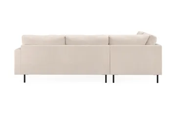 Menard Compact 4-sits Vänstervänd L-formad Schäslongsoffa i Tyg - Beige - Möbler - Soffa - Divansoffor & schäslongsoffa