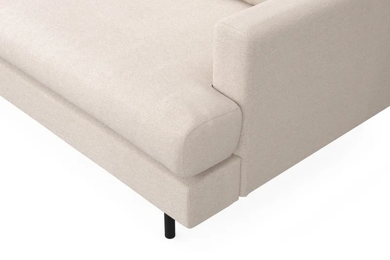 Menard Compact 4-sits Vänstervänd L-formad Schäslongsoffa i Tyg - Beige - Möbler - Soffa - Divansoffor & schäslongsoffa