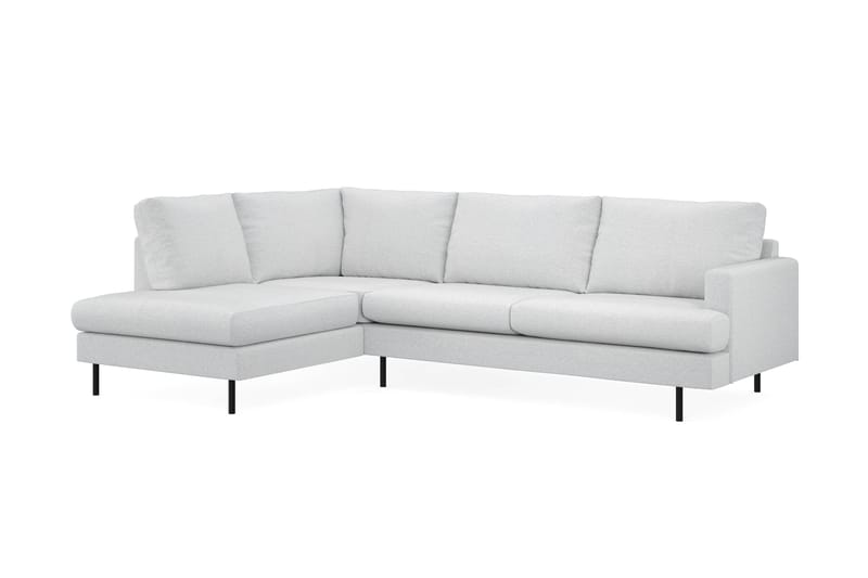 Menard Compact 4-sits Vänstervänd L-formad Schäslongsoffa i Tyg - Ljusgrå - Möbler - Soffa - Divansoffor & schäslongsoffa