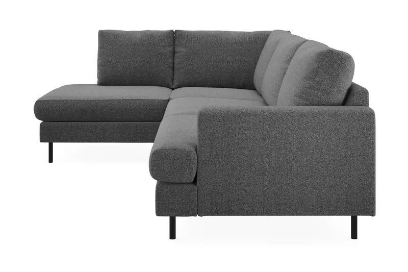 Menard Compact 4-sits Vänstervänd L-formad Schäslongsoffa i Tyg - Mörkgrå - Möbler - Soffa - Divansoffor & schäslongsoffa