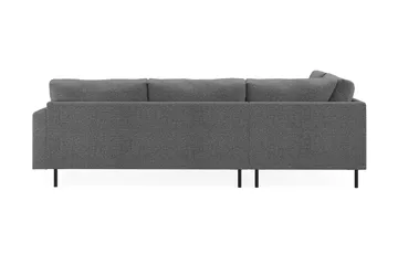 Menard Compact 4-sits Vänstervänd L-formad Schäslongsoffa i Tyg - Mörkgrå - Möbler - Soffa - Divansoffor & schäslongsoffa