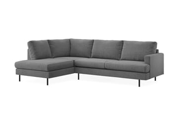 Menard Compact 4-sits Vänstervänd L-formad Schäslongsoffa i Tyg - Mörkgrå - Möbler - Soffa - Divansoffor & schäslongsoffa
