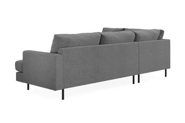 Menard Compact 4-sits Vänstervänd L-formad Schäslongsoffa i Tyg - Mörkgrå - Möbler - Soffa - Divansoffor & schäslongsoffa
