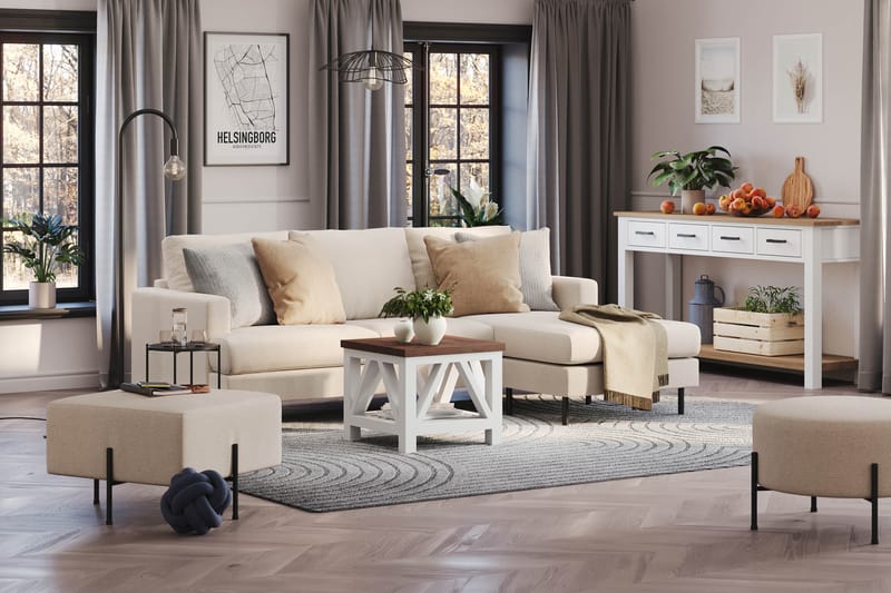 Menard Compact Soffa m. Divan 3-sits - Beige - Divansoffor & schäslongsoffa - 3 sits soffa med divan