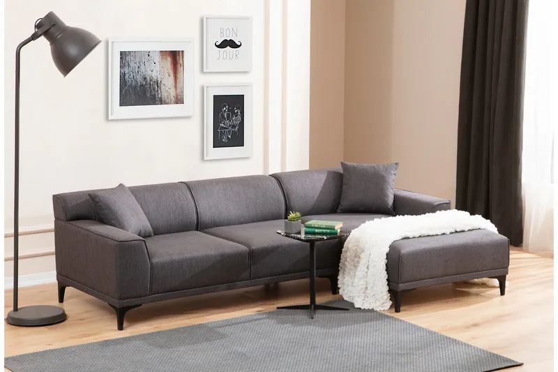 Mississauga Divansoffa 3-sits, Antracit