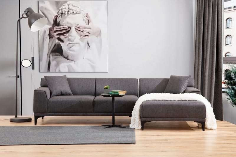 Mississauga Divansoffa 3-sits - Antracit - Möbler - Soffa - Divansoffor & schäslongsoffa - 3 sits soffa med divan