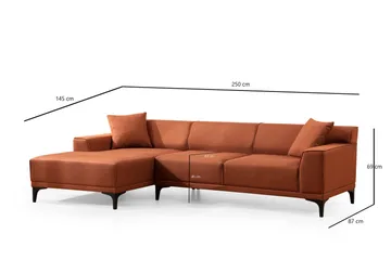 Mississauga Divansoffa 3-sits - Orange - Möbler - Soffa - Divansoffor & schäslongsoffa - 3 sits soffa med divan