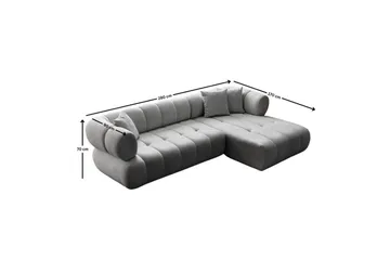 Mississauga Soffa med Divan 3-sits - Grå - Möbler - Soffa - Divansoffor & schäslongsoffa