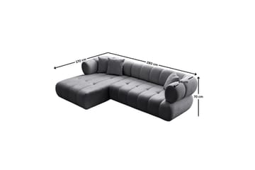 Mississauga Soffa med Divan 3-sits - Mörkgrå - Möbler - Soffa - Divansoffor & schäslongsoffa