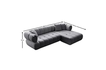 Mississauga Soffa med Divan 3-sits - Mörkgrå - Möbler - Soffa - Divansoffor & schäslongsoffa