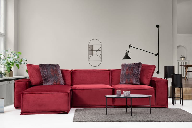 Nightcap Soffa m. Divan 4-sits - Burgundy - Divansoffor & schäslongsoffa - 4 sits soffa med divan