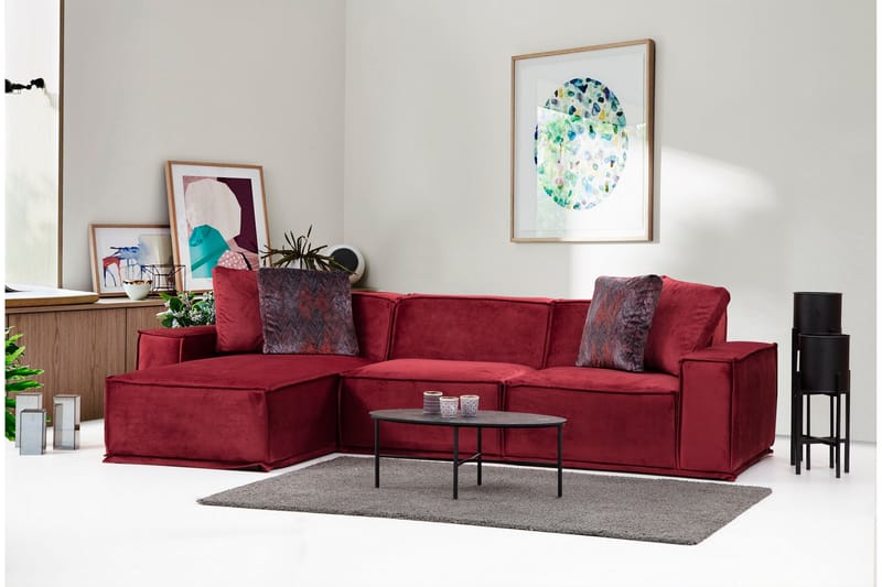 Nightcap Soffa m. Divan 4-sits - Burgundy - Divansoffor & schäslongsoffa - 4 sits soffa med divan