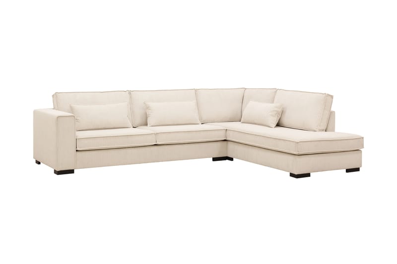 Nova 4-sits Högervänd L-formad Schäslongsoffa i Manchester - Beige - Möbler - Soffa - Divansoffor & schäslongsoffa