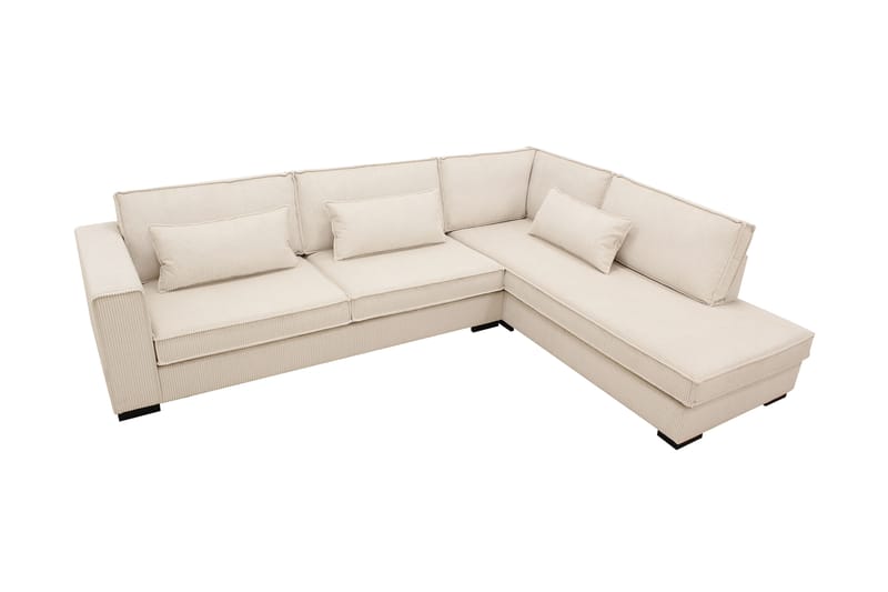 Nova 4-sits Högervänd L-formad Schäslongsoffa i Manchester - Beige - Möbler - Soffa - Divansoffor & schäslongsoffa
