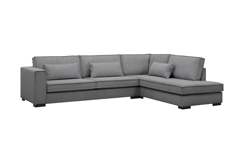 Nova 4-sits Högervänd L-formad Schäslongsoffa i Manchester - Mörkgrå - Möbler - Soffa - Divansoffor & schäslongsoffa
