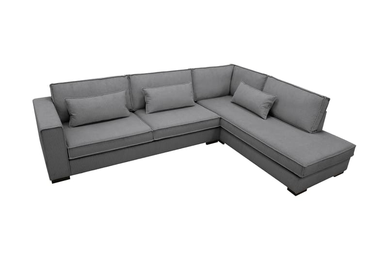 Nova 4-sits Högervänd L-formad Schäslongsoffa i Manchester - Mörkgrå - Möbler - Soffa - Divansoffor & schäslongsoffa