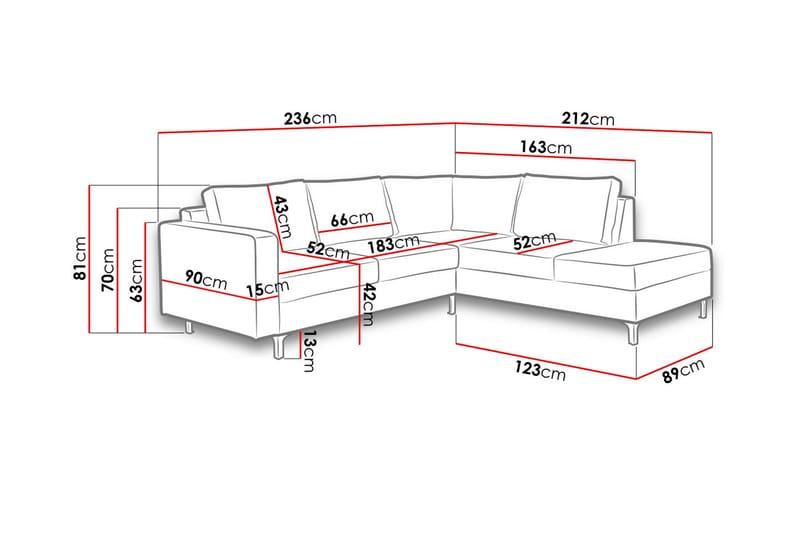 Oberting Soffa - Svart - Divansoffor & schäslongsoffa - 3 sits soffa med divan