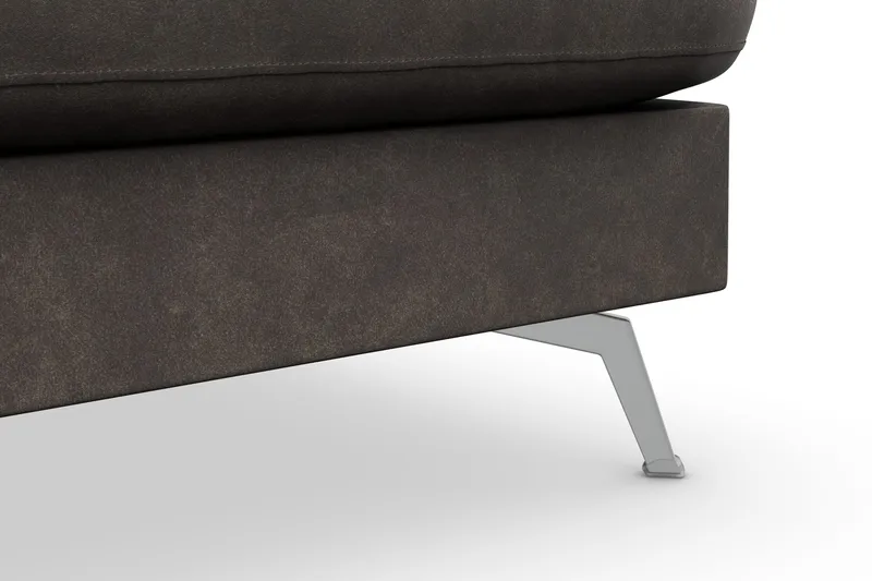 Ocean Lyx 4-sits Högervänd L-formad Schäslongsoffa i Konstläder - Mörkgrå - Möbler - Soffa - Divansoffor & schäslongsoffa - 4 sits soffa med divan