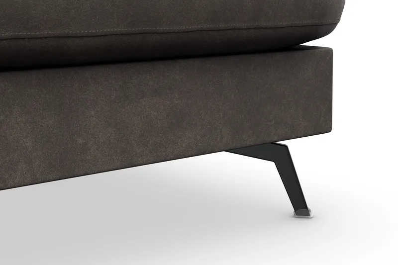 Ocean Lyx 4-sits Högervänd L-formad Schäslongsoffa i Konstläder - Mörkgrå - Möbler - Soffa - Divansoffor & schäslongsoffa - 4 sits soffa med divan