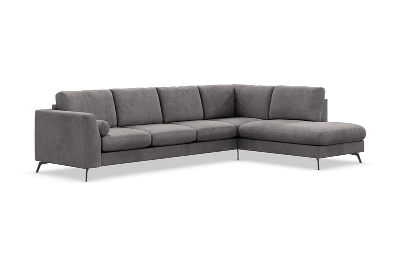 Ocean Lyx 4-sits Högervänd L-formad Schäslongsoffa i Manchester - Mörkgrå - Möbler - Soffa - Divansoffor & schäslongsoffa