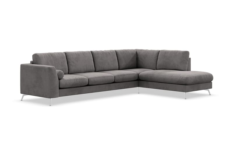 Ocean Lyx 4-sits Högervänd L-formad Schäslongsoffa i Manchester - Mörkgrå - Möbler - Soffa - Divansoffor & schäslongsoffa