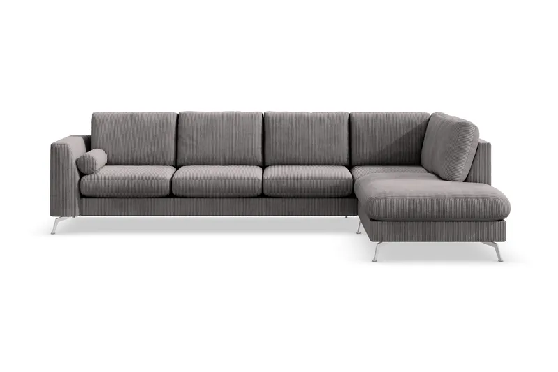 Ocean Lyx 4-sits Högervänd L-formad Schäslongsoffa i Manchester - Mörkgrå - Möbler - Soffa - Divansoffor & schäslongsoffa - 4 sits soffa med divan