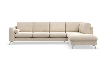 Ocean Lyx 4-sits Högervänd L-formad Schäslongsoffa i Sammet