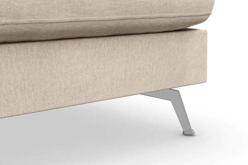 Ocean Lyx 4-sits Högervänd L-formad Schäslongsoffa i Sammet - Beige - Möbler - Soffa - Divansoffor & schäslongsoffa - 4 sits soffa med divan