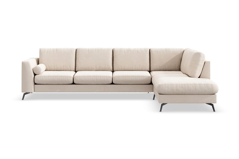 Ocean Lyx 4-sits Högervänd L-formad Schäslongsoffa i Tyg - Beige - Möbler - Soffa - Divansoffor & schäslongsoffa