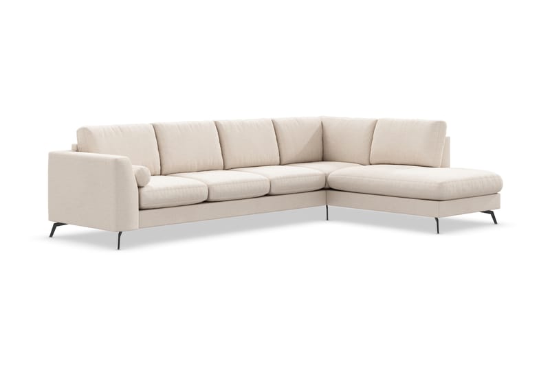 Ocean Lyx 4-sits Högervänd L-formad Schäslongsoffa i Tyg - Beige - Möbler - Soffa - Divansoffor & schäslongsoffa