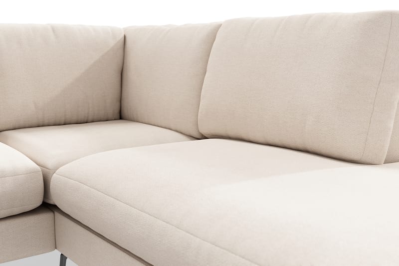 Ocean Lyx 4-sits Högervänd L-formad Schäslongsoffa i Tyg - Beige - Möbler - Soffa - Divansoffor & schäslongsoffa