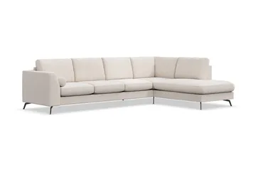 Ocean Lyx 4-sits Högervänd L-formad Schäslongsoffa i Tyg - Beige - Möbler - Soffa - Divansoffor & schäslongsoffa