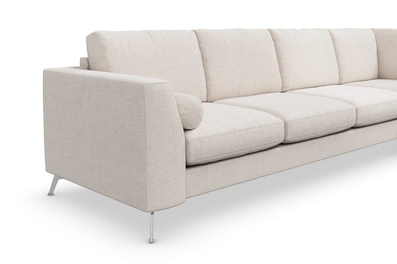 Ocean Lyx 4-sits Högervänd L-formad Schäslongsoffa i Tyg - Beige - Möbler - Soffa - Divansoffor & schäslongsoffa - 4 sits soffa med divan