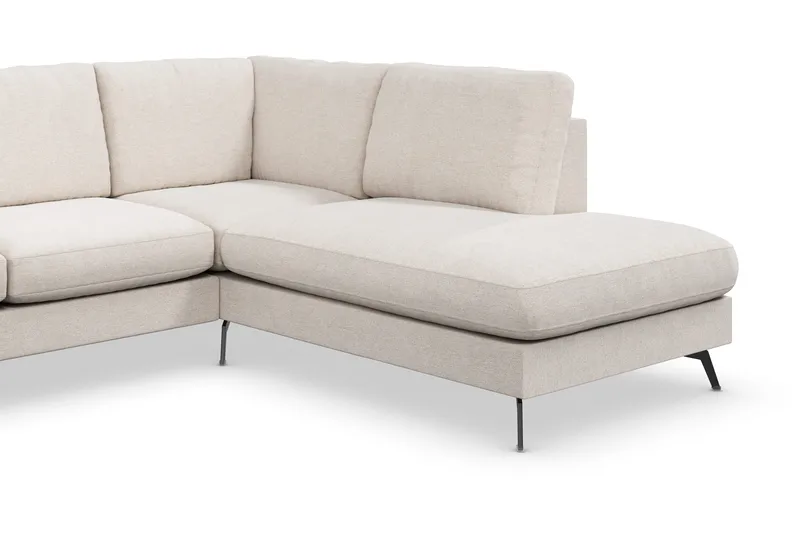 Ocean Lyx 4-sits Högervänd L-formad Schäslongsoffa i Tyg - Beige - Möbler - Soffa - Divansoffor & schäslongsoffa - 4 sits soffa med divan