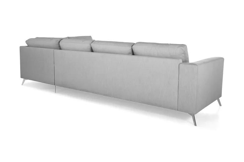 Ocean Lyx 4-sits Högervänd L-formad Schäslongsoffa i Tyg - Grå - Möbler - Soffa - Divansoffor & schäslongsoffa - 4 sits soffa med divan