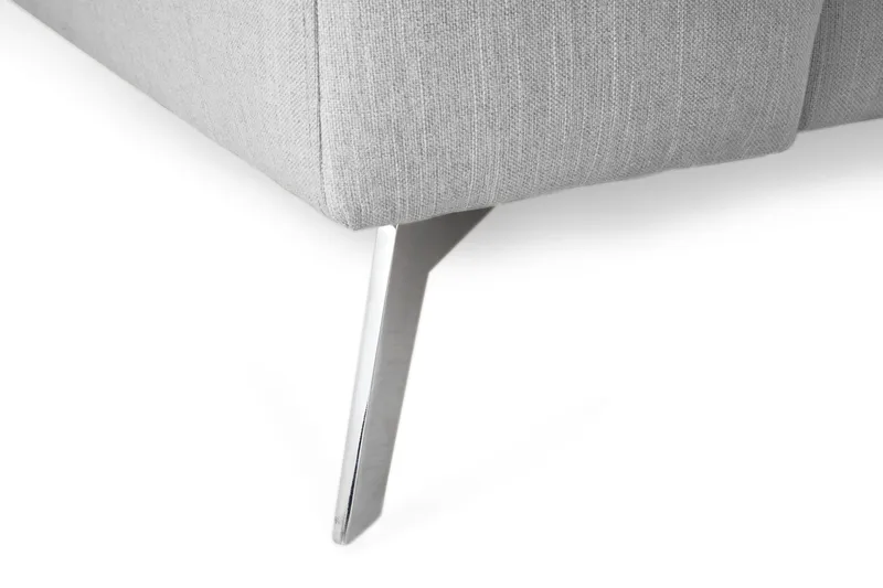 Ocean Lyx 4-sits Högervänd L-formad Schäslongsoffa i Tyg - Grå - Möbler - Soffa - Divansoffor & schäslongsoffa - 4 sits soffa med divan