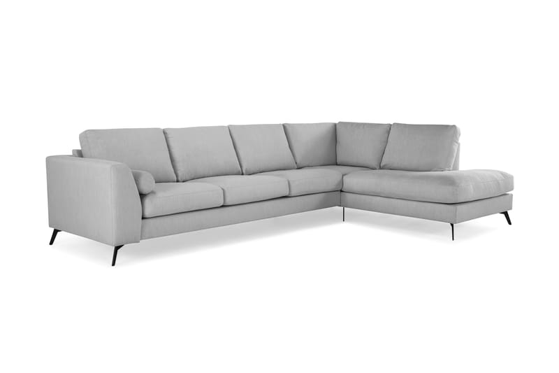 Ocean Lyx 4-sits Högervänd L-formad Schäslongsoffa i Tyg - Grå - Möbler - Soffa - Divansoffor & schäslongsoffa