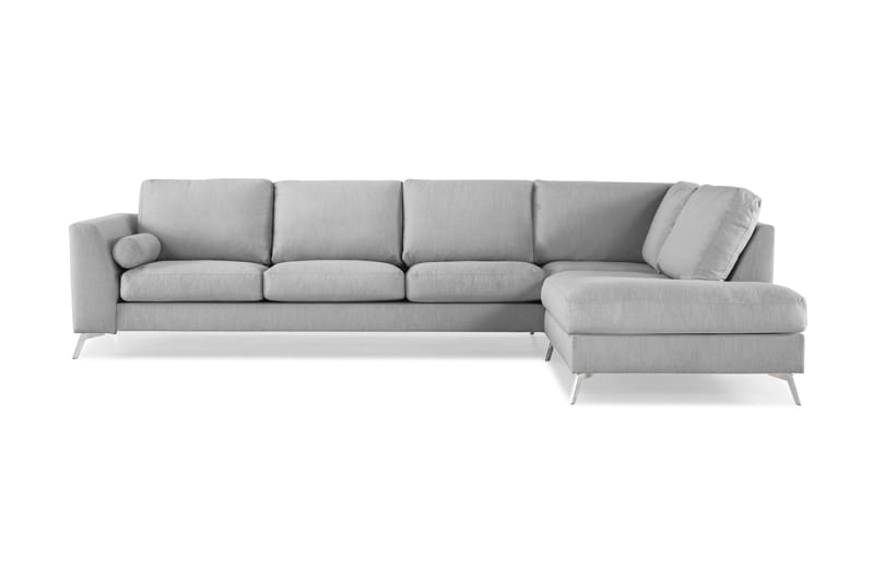 Ocean Lyx 4-sits Högervänd L-formad Schäslongsoffa i Tyg - Grå - Möbler - Soffa - Divansoffor & schäslongsoffa