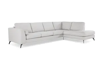 Ocean Lyx 4-sits Högervänd L-formad Schäslongsoffa i Tyg - Ljusgrå - Möbler - Soffa - Divansoffor & schäslongsoffa