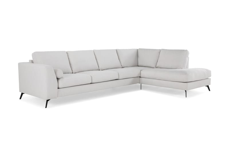 Ocean Lyx 4-sits Högervänd L-formad Schäslongsoffa i Tyg - Ljusgrå - Möbler - Soffa - Divansoffor & schäslongsoffa