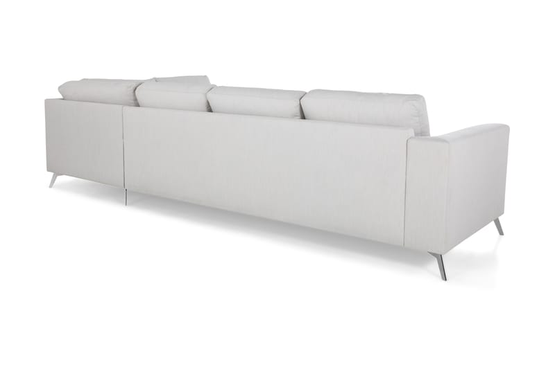 Ocean Lyx 4-sits Högervänd L-formad Schäslongsoffa i Tyg - Ljusgrå - Möbler - Soffa - Divansoffor & schäslongsoffa