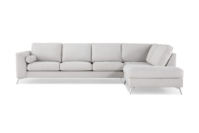 Ocean Lyx 4-sits Högervänd L-formad Schäslongsoffa i Tyg - Ljusgrå - Möbler - Soffa - Divansoffor & schäslongsoffa - 4 sits soffa med divan