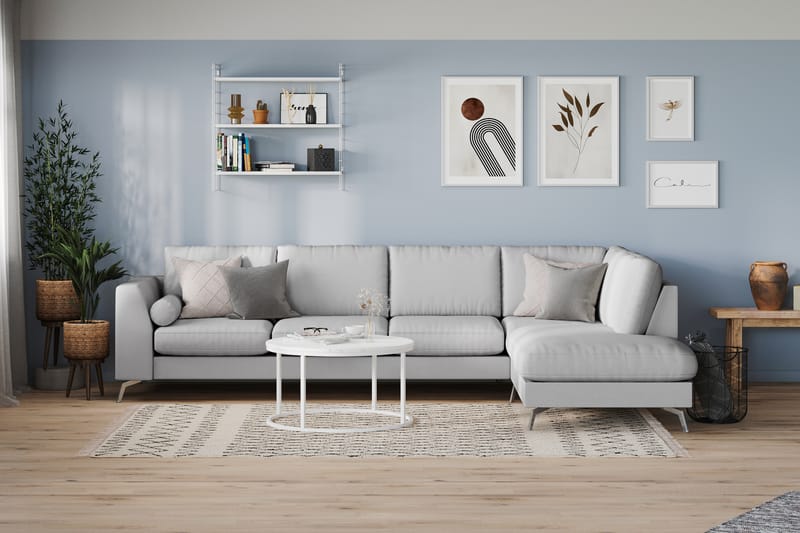 Ocean Lyx 4-sits Soffa med Schäslong Höger - Grå - Möbler - Soffa - Divansoffor & schäslongsoffa