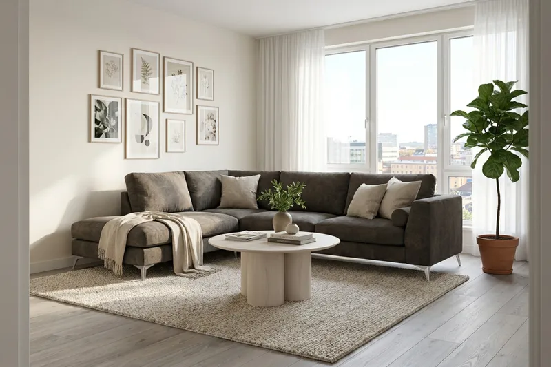 Ocean Lyx 4-sits Soffa med Schäslong Vänster - Brun - Möbler - Soffa - Divansoffor & schäslongsoffa