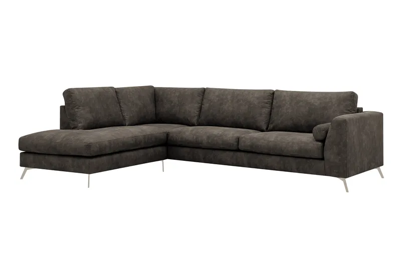 Ocean Lyx 4-sits Soffa med Schäslong Vänster - Brun - Möbler - Soffa - Divansoffor & schäslongsoffa
