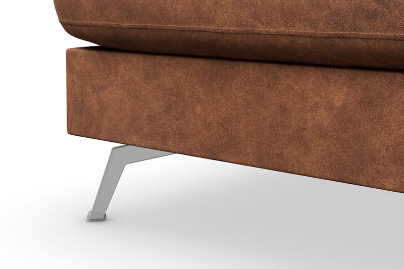 Ocean Lyx 4-sits Vänstervänd L-formad Schäslongsoffa i Konstläder - Brun - Möbler - Soffa - Divansoffor & schäslongsoffa