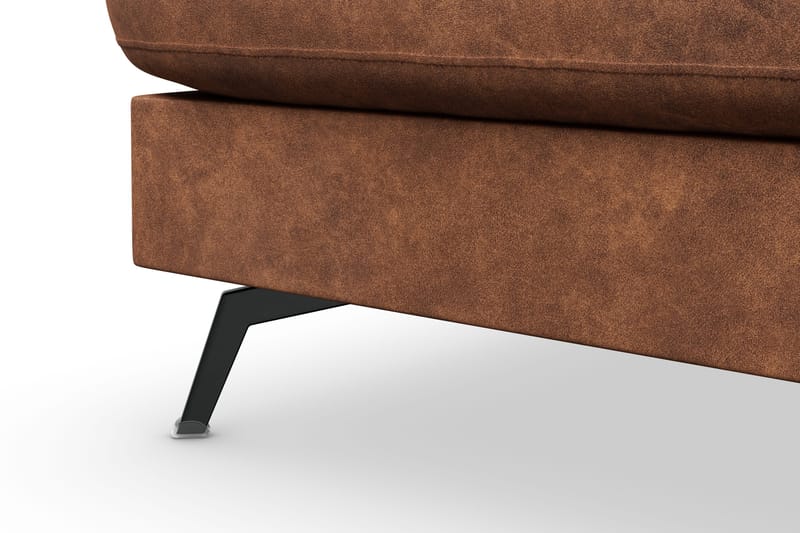 Ocean Lyx 4-sits Vänstervänd L-formad Schäslongsoffa i Konstläder - Brun - Möbler - Soffa - Divansoffor & schäslongsoffa - 4 sits soffa med divan