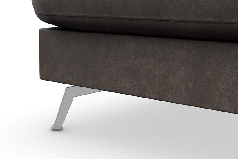 Ocean Lyx 4-sits Vänstervänd L-formad Schäslongsoffa i Konstläder - Mörkgrå - Möbler - Soffa - Divansoffor & schäslongsoffa - 4 sits soffa med divan