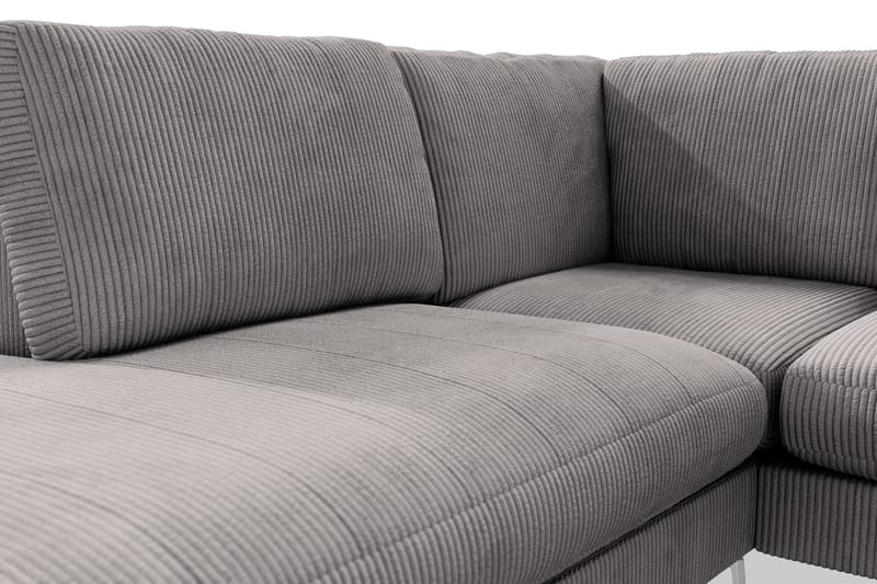 Ocean Lyx 4-sits Vänstervänd L-formad Schäslongsoffa i Manchester - Mörkgrå - Möbler - Soffa - Divansoffor & schäslongsoffa